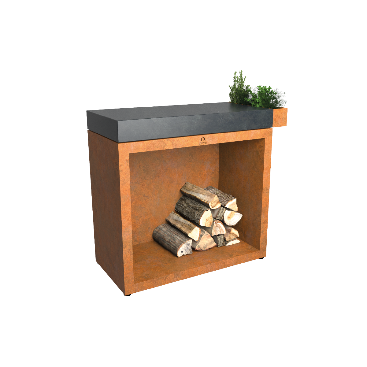 OFYR Butcher Block Storage 90 Corten Donker Grijs Keramiek