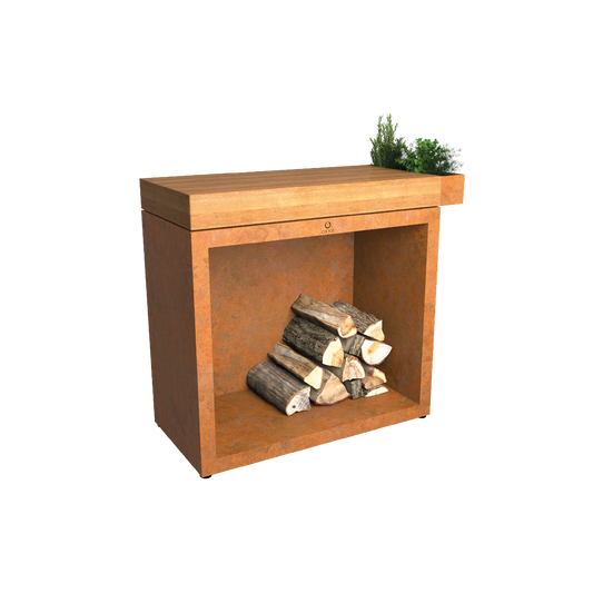 OFYR Butcher Block Storage 90 Corten Teak Hout