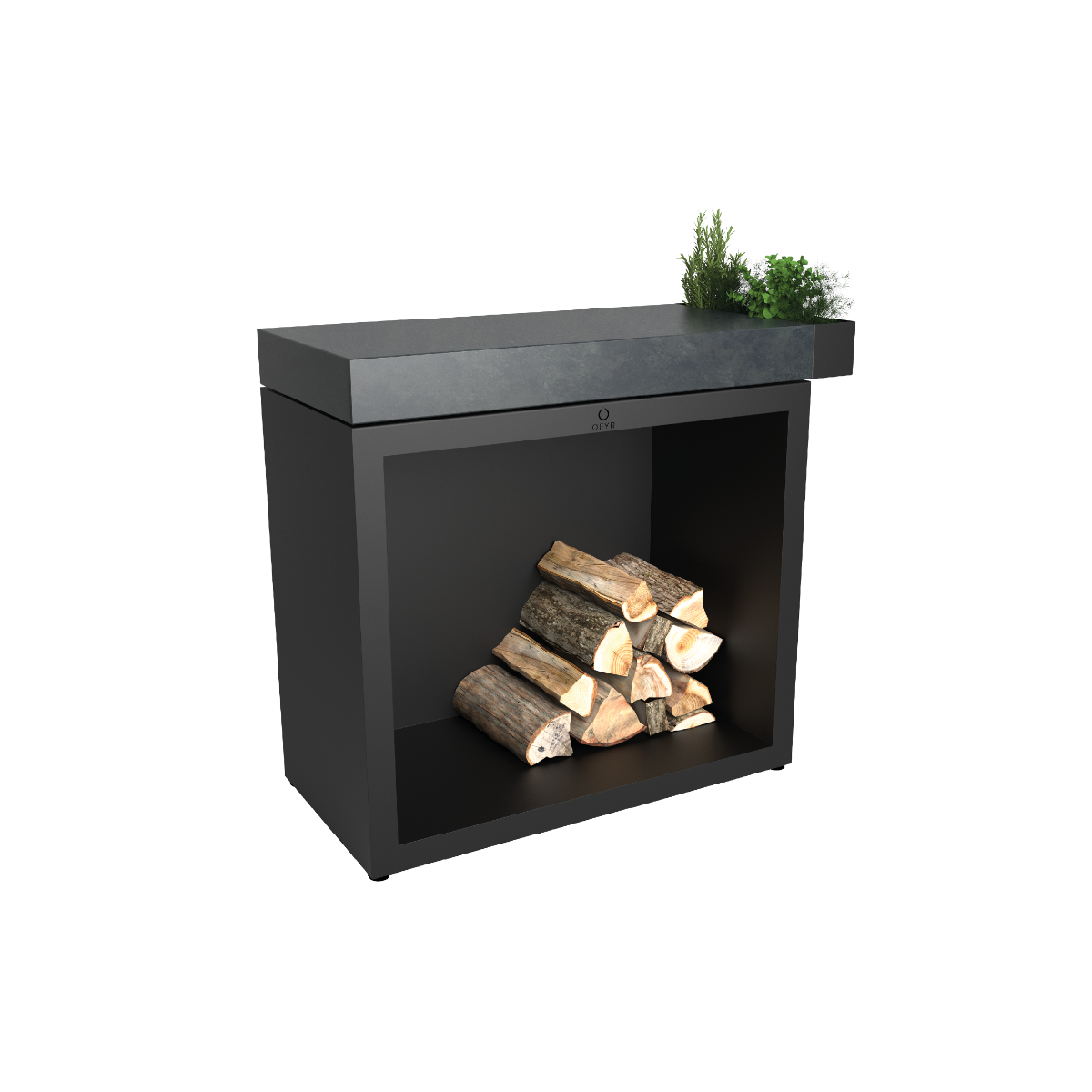OFYR Butcher Block Storage 90 Black Donker Grijs Keramiek