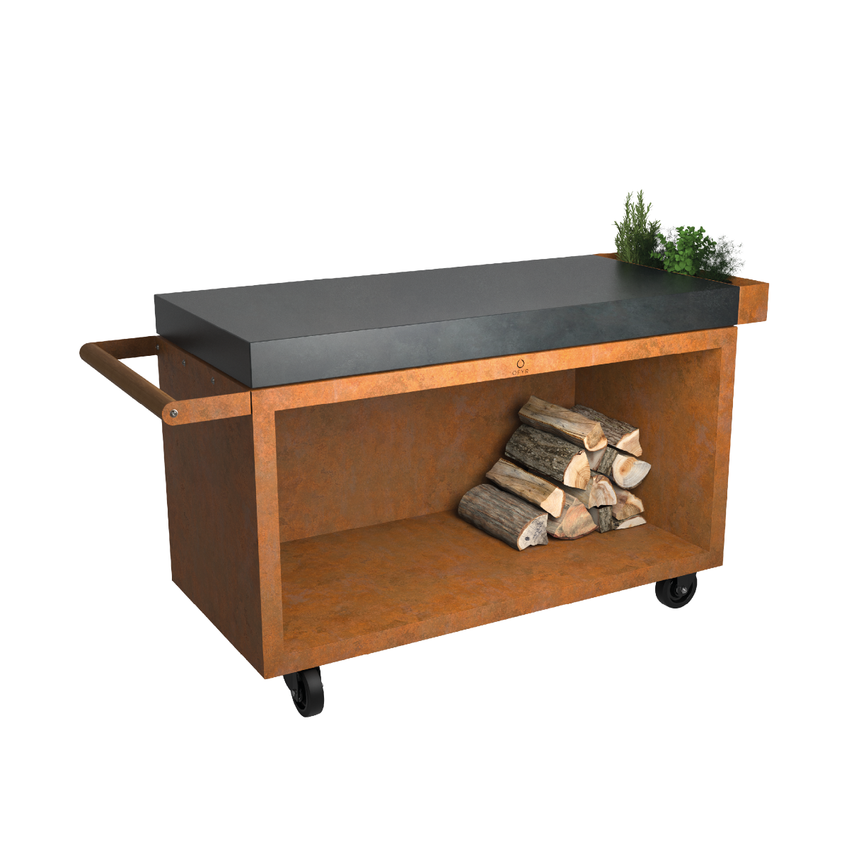OFYR Mise en Place Table Corten 135 PRO Donker Grijs Keramiek