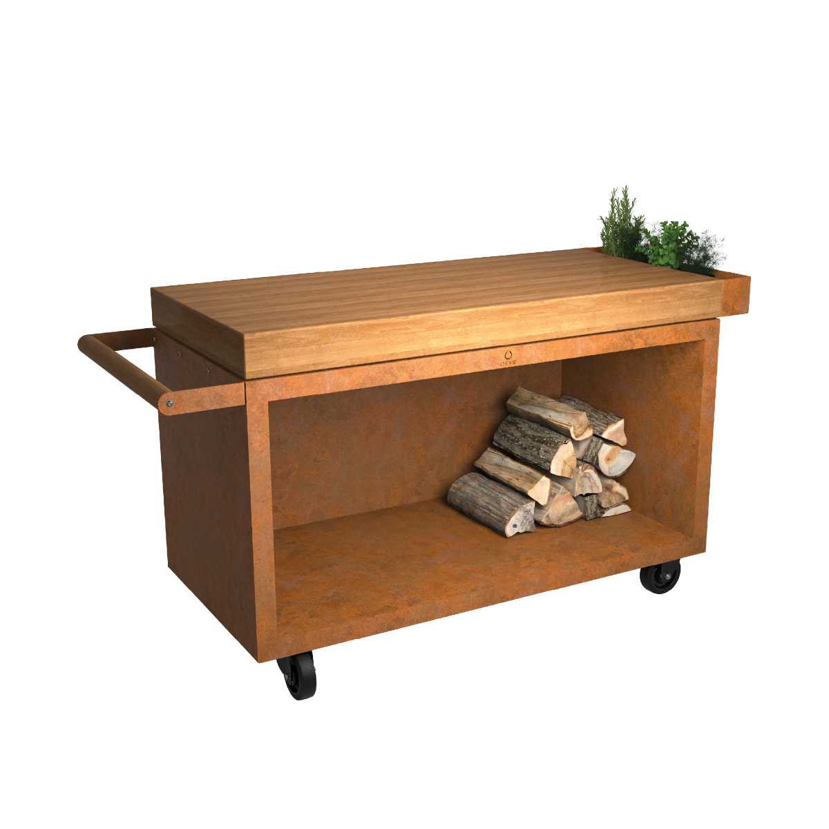 OFYR Mise en Place Table Corten 135 PRO Teak Hout