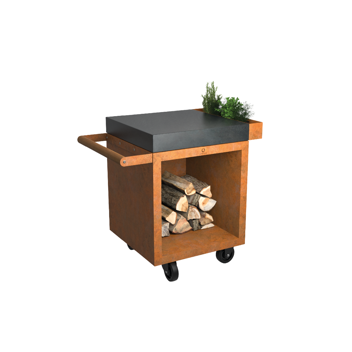 OFYR Mise en Place Table Corten 65 PRO Donker Grijs Keramiek