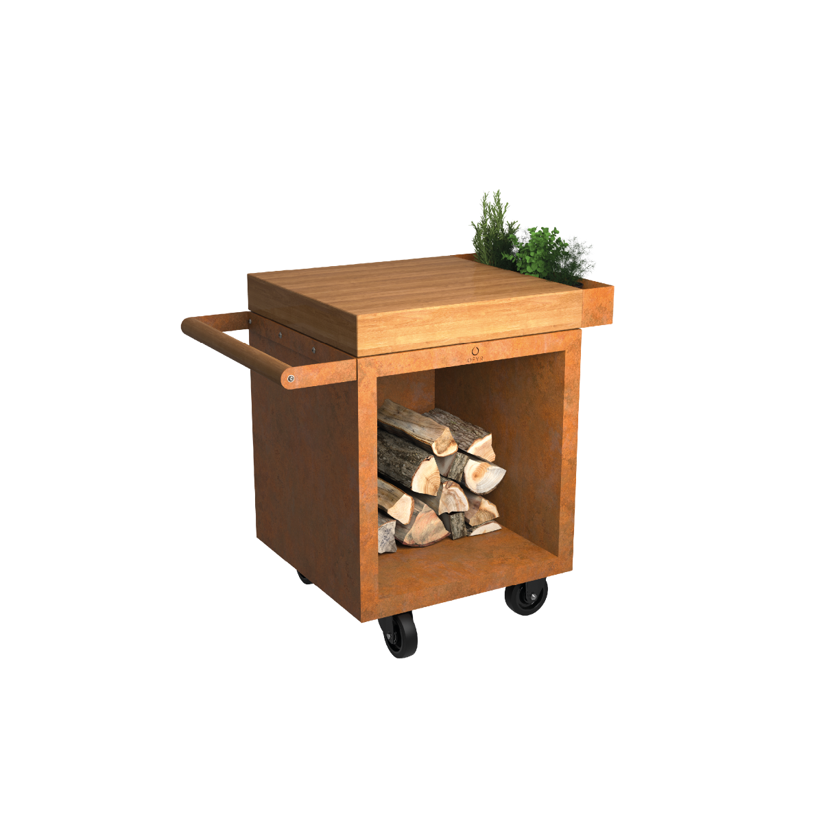 OFYR Mise en Place Table Corten 65 PRO Teak Hout