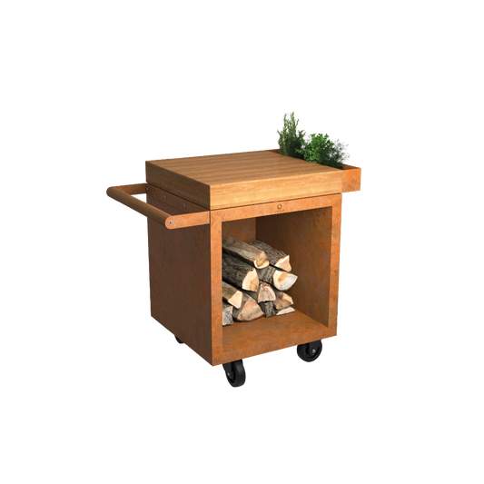 OFYR Mise en Place Table Corten 65 PRO Teak Hout