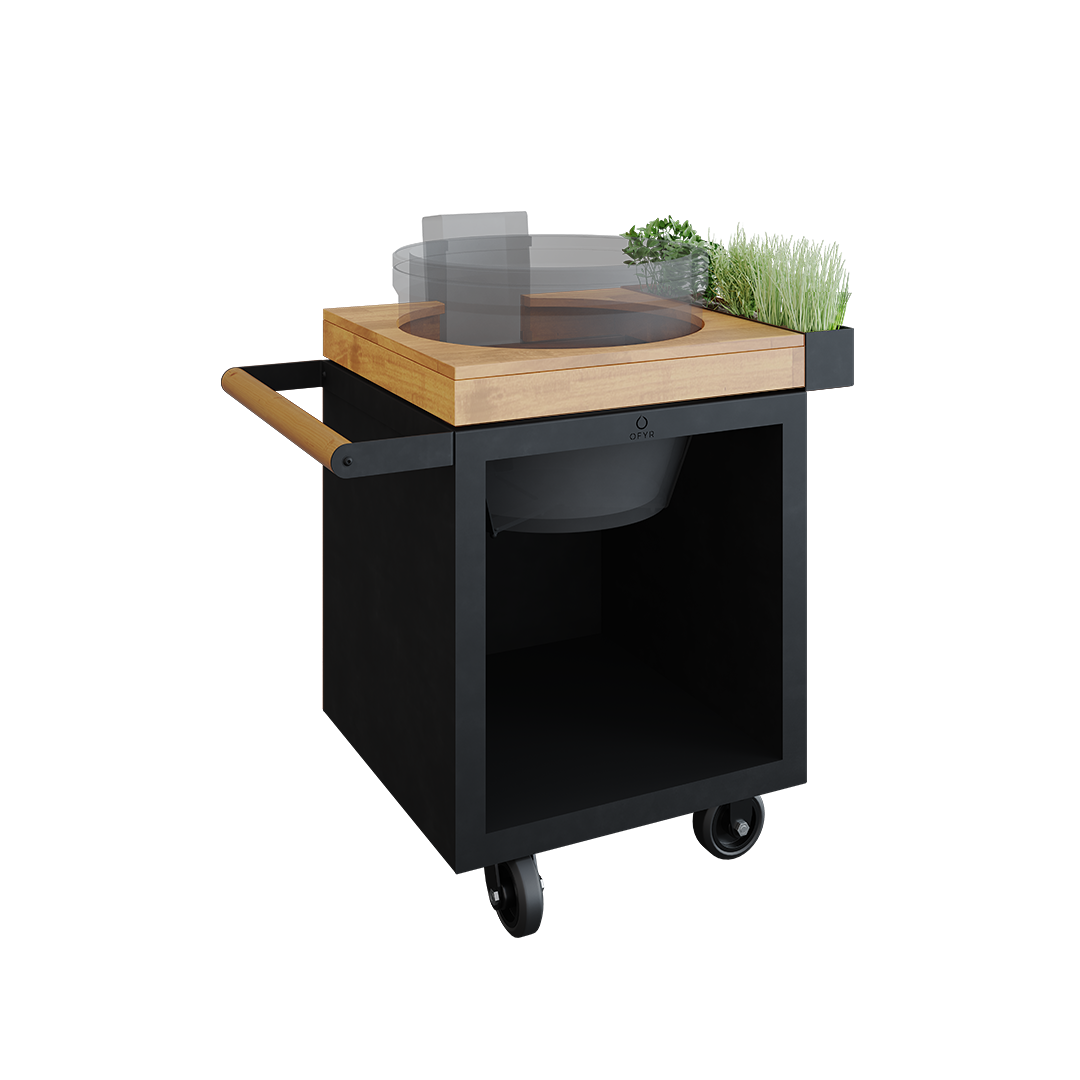 OFYR Kamado Table Black 65 PRO Teak Wood KJ