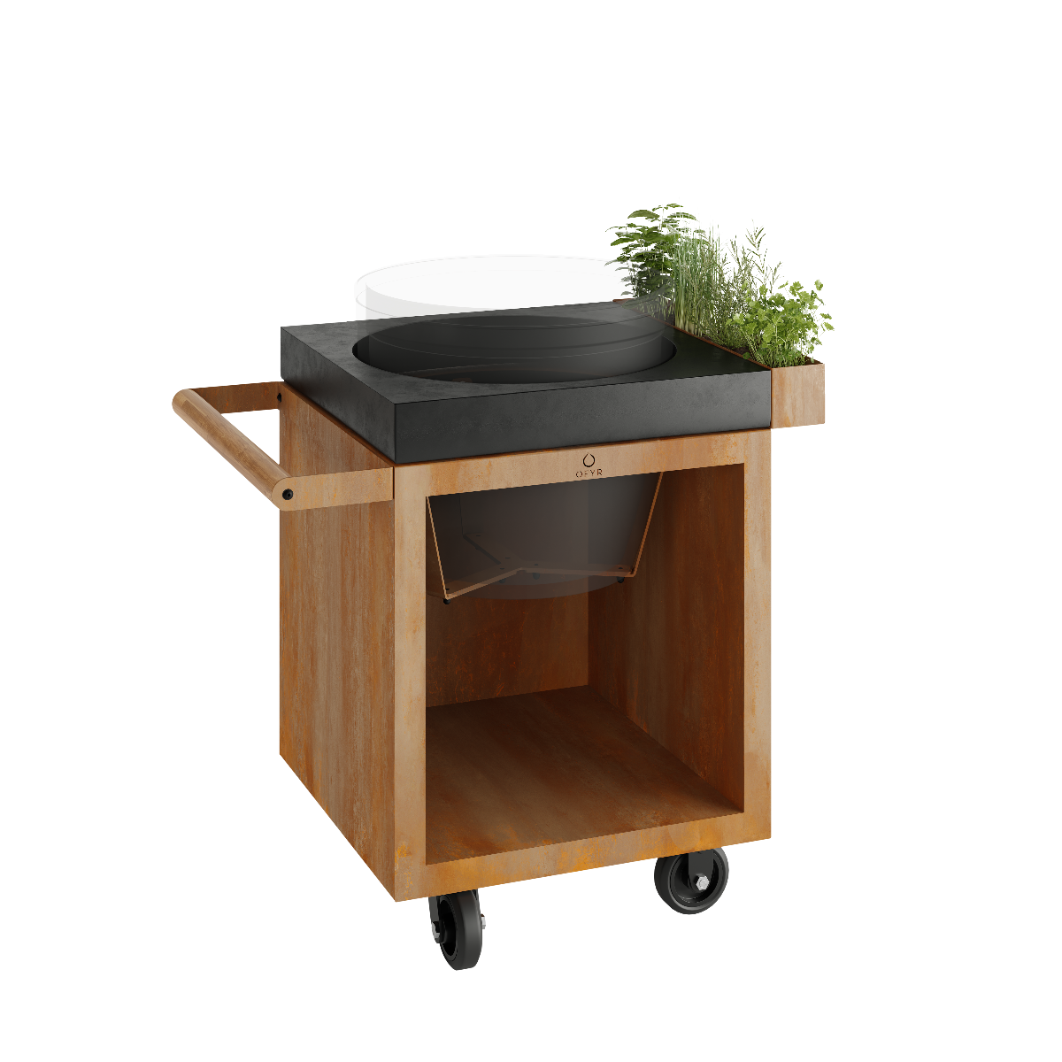 OFYR Kamado Table Corten 65 PRO Concrete BGE