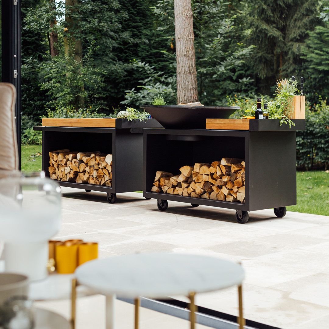 OFYR Mise en Place Table Black 135 PRO Teak Hout