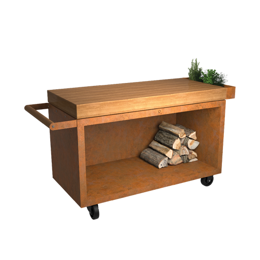 OFYR Mise en Place Table Corten 135 PRO Teak Hout