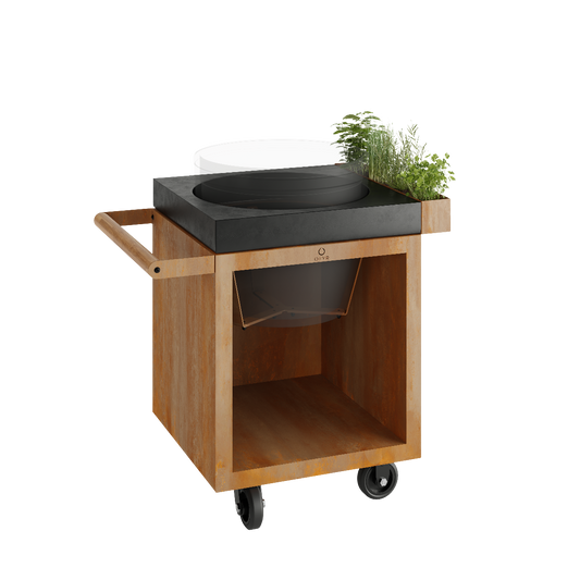 OFYR Kamado Table Corten 65 PRO Concrete BGE