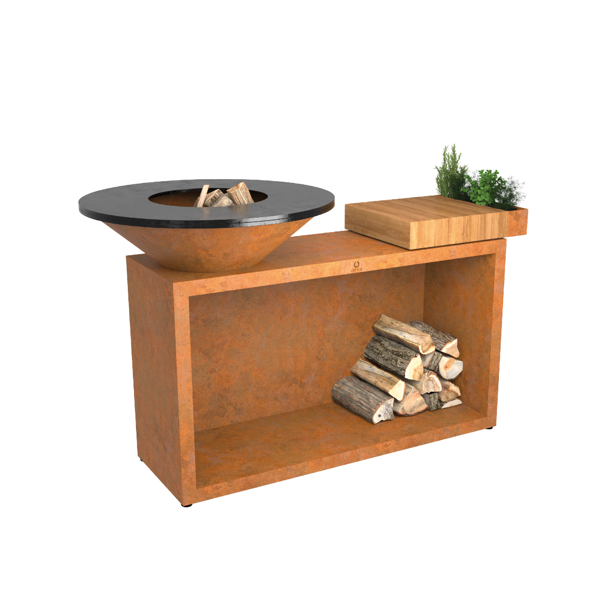OFYR Island Corten 85 Teak Hout