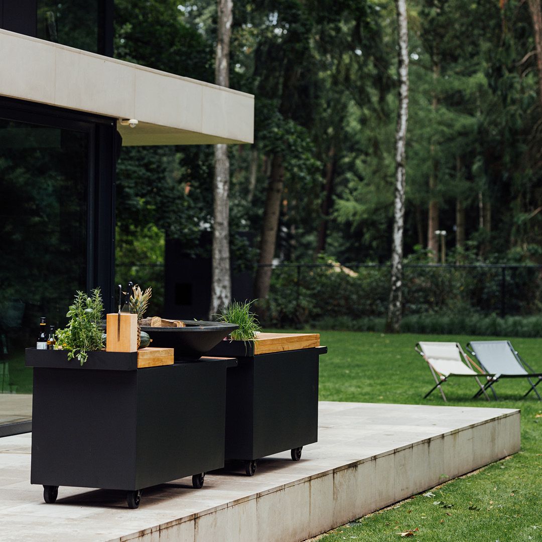 OFYR Mise en Place Table Black 135 PRO Teak Hout