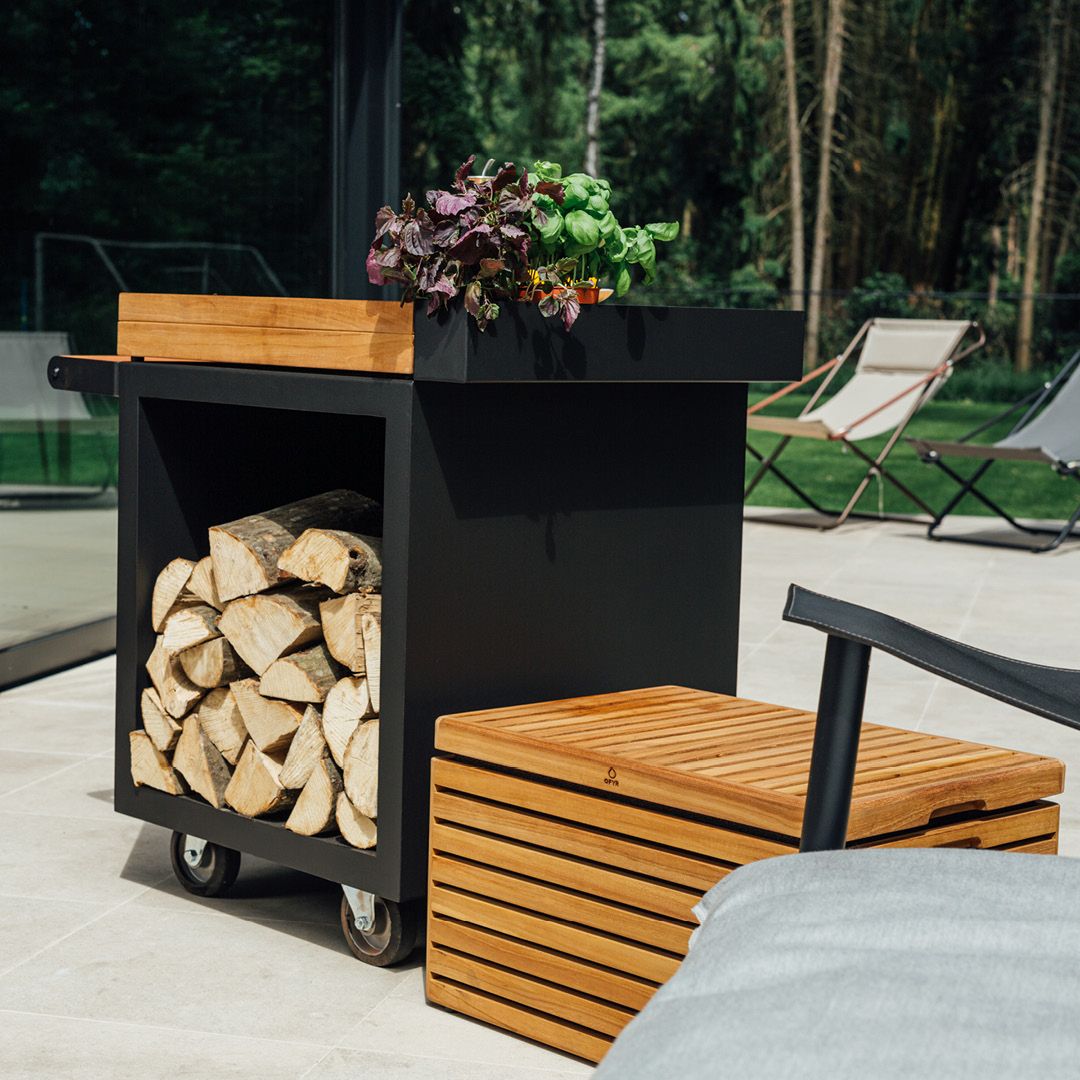 OFYR Mise en Place Table Black 65 PRO Teak Hout
